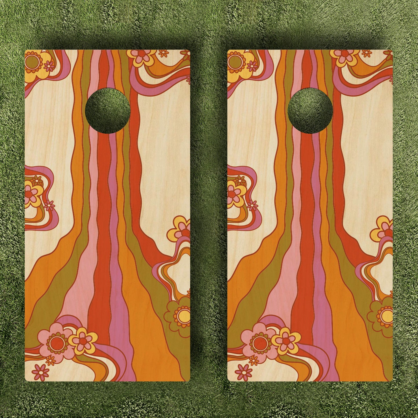 70s Groovy Cornhole Boards