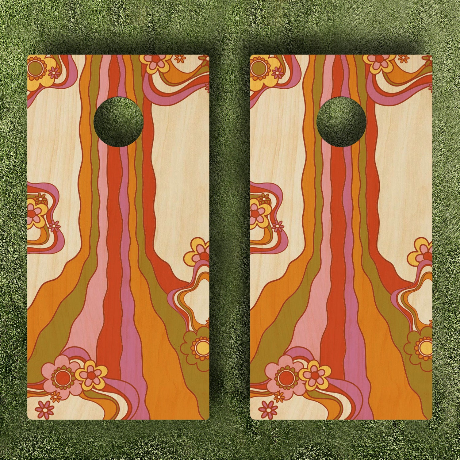 70s Groovy Cornhole Boards